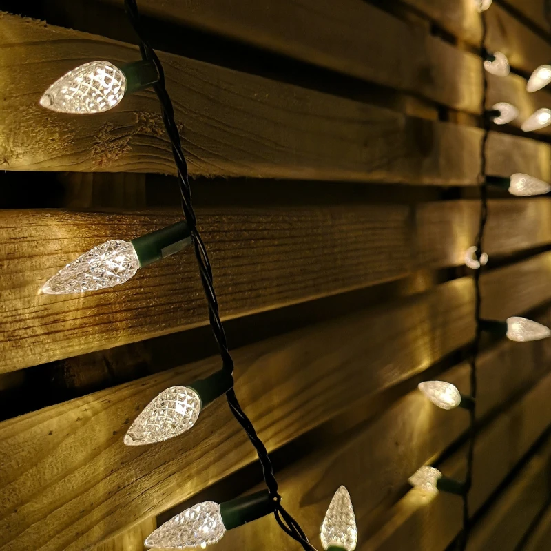 Image of 7.5m 150 LED Multi-action Pine Cone Christmas Lights in Warm White