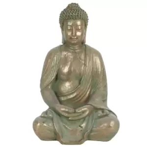 Image of Verdigris Effect Small Sitting Garden Buddha