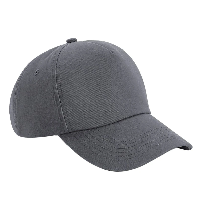 Image of Beechfield Beechfield Men Authentic 5 Panel Cap in Mid Grey Mid Grey One Size Male 5059269215484