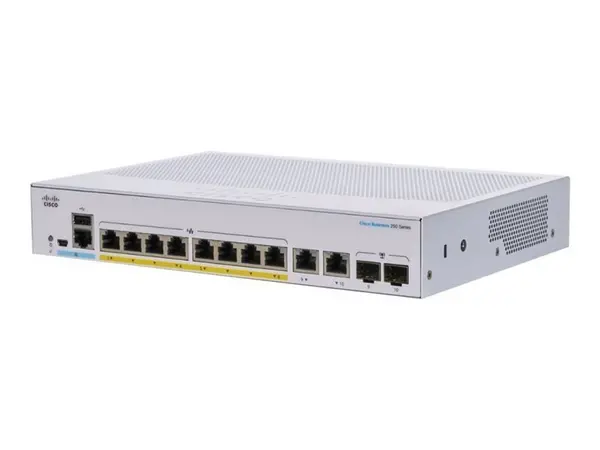 Image of Cisco Business CBS250-8P-E-2G-UK - 250 Series - 8 Port Smart Switch
