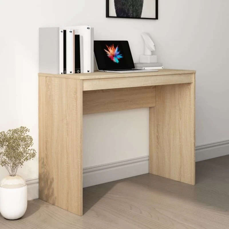 Image of vidaXL Desk Sonoma Oak Engineered Wood Computer Workstation Corner Study Desk
