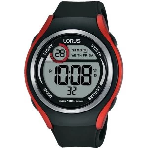 Image of Lorus R2379LX9 Mens Soft Black Silicone Strap Digital Watch