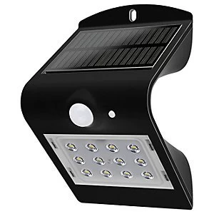 Image of Solar Guardian PIR Wall Light Black IP65 1.5W 200LM 4000K