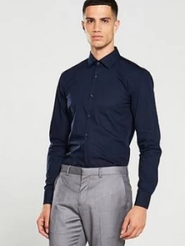 Image of Hugo Boss Koey Poplin Shirt Navy Size L Men
