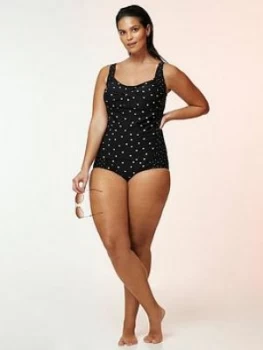 Image of Evans Spot Tankini Top - Black/White