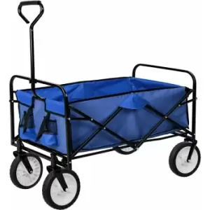 Image of Foldable garden trolley w/ 80kg load capacity - garden cart, beach trolley, trolley cart - blue - blue