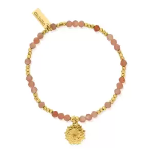 Image of ChloBo Gold Plated & Peach Moonstone Sunflower Bracelet
