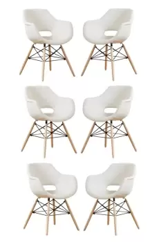 Image of Olivia Eiffel Fabric Armchair Dining Tub Chair Set of 6