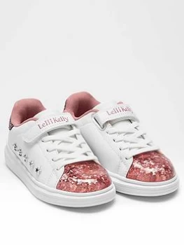 Image of Lelli Kelly Helene Trainers - White/Pink, Size 2 Older