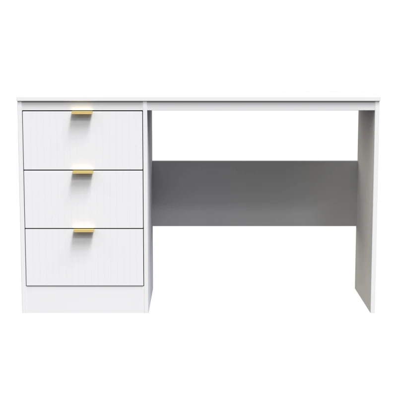 Image of Ready Assembled 2 U Denver 3 Drawer Desk (Ready Assembled) in White White Unisex