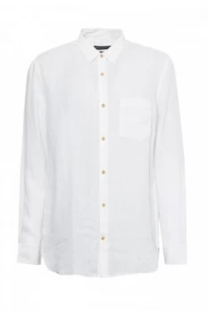 Image of Mens French Connection Linen Chambray Shirt White