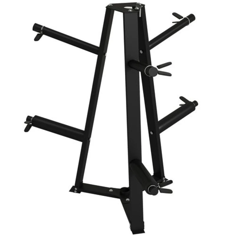 Image of Sportnow Weight Plate Storage Rack With 6 Fasten Clamps Max Load 300Kg, Black A91-331V00BK