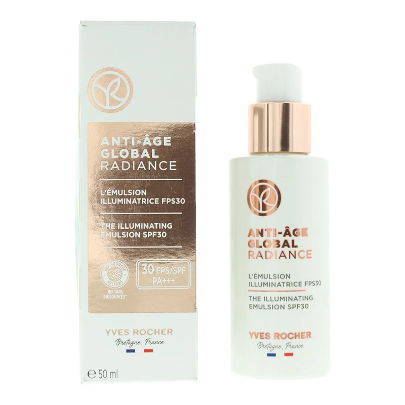 Image of Yves Rocher Anti Age Global Radiance The Illuminating Spf 30 Emulsion 50ml