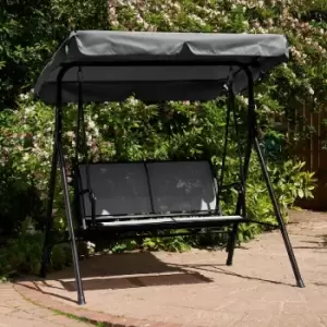 Image of Glendale 2 Seater Textaline Hammock Swing Seat - Grey