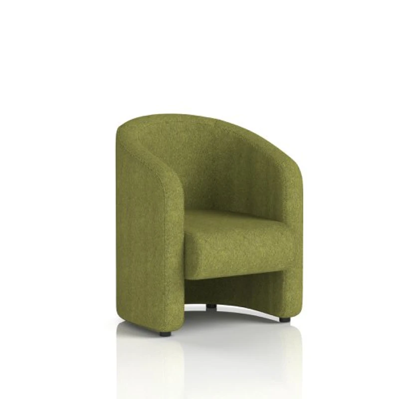 Image of Lamport Office Armchair with Black Feet in Rivet Fabric - Olive