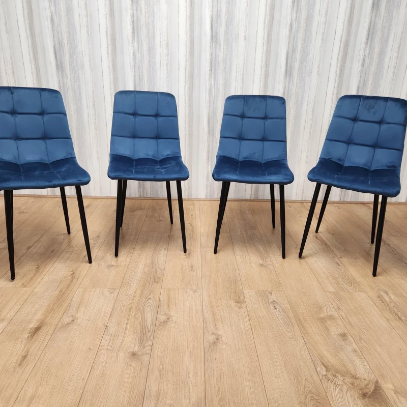 Image of KOSY KOALA KOSY KOALA Dining Chairs Set Of 4 Blue Tufted Chairs Velvet Chairs, Soft Padded Seat Chairs Blue One Size Unisex 5060711587110