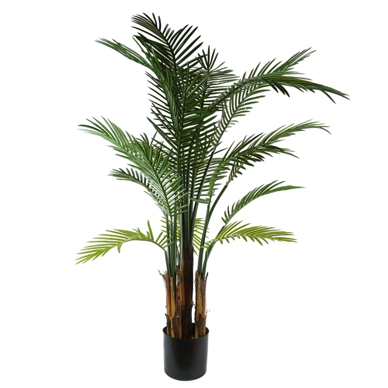 Image of Leaf 125cm UV Resistant Raphis Palm Tree with Natural Trunk