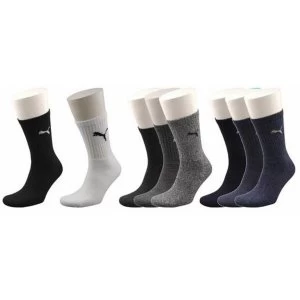 Image of Puma Sports Socks UK Size 6-8 White 3 Pack