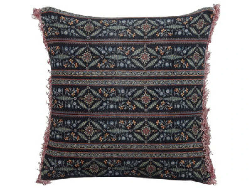 Image of Beliani Throw Cushion Ruta Velvet 45 X 45cm Multicolour Floral Pattern