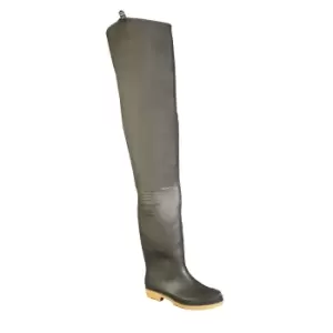 Image of Dikamar Administrator Thigh Wader / Mens Boots / Plain Rubber Wellingtons (9 UK) (Green)