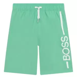 Image of Boss Logo Swim Shorts - Green