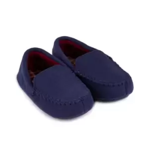 Image of totes Navy Moleskin Kid's Moccasin Slippers Navy