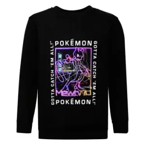 Image of Pokemon Childrens/Kids Lenticular Mewtwo Pikachu Sweatshirt (5-6 Years) (Black)