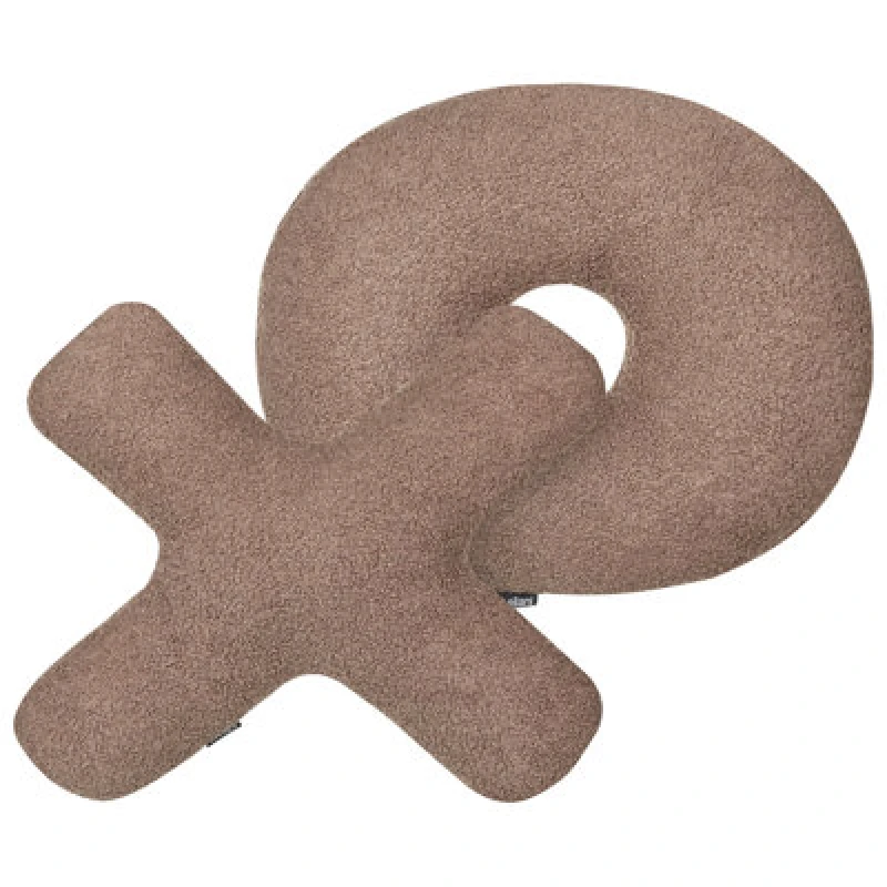 Image of Beliani Set Of 2 Decorative Cushions Hesperis Boucle Brown Solid