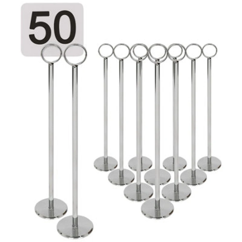 Image of Argon Tableware 50 Table Numbers With 30Cm Holders - Place Cards & Holder Stands Set For Wedding, Restaurant, Memo & Party