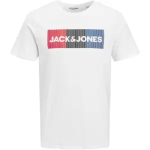 Image of Jack and Jones Logo Tee Plus Size - White
