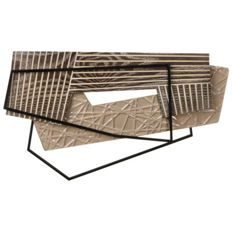 Image of Beliani Wall Decor Ennis Metal 36cm Brown