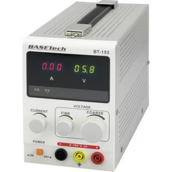 Image of Basetech BT-153 Bench PSU (adjustable voltage) 0 - 15 V DC 0 - 3 A 45 W No. of outputs 1 x