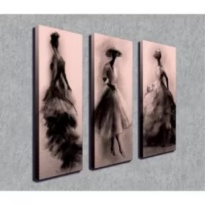 Image of CU19 Multicolor Decorative Canvas Painting (3 Pieces)