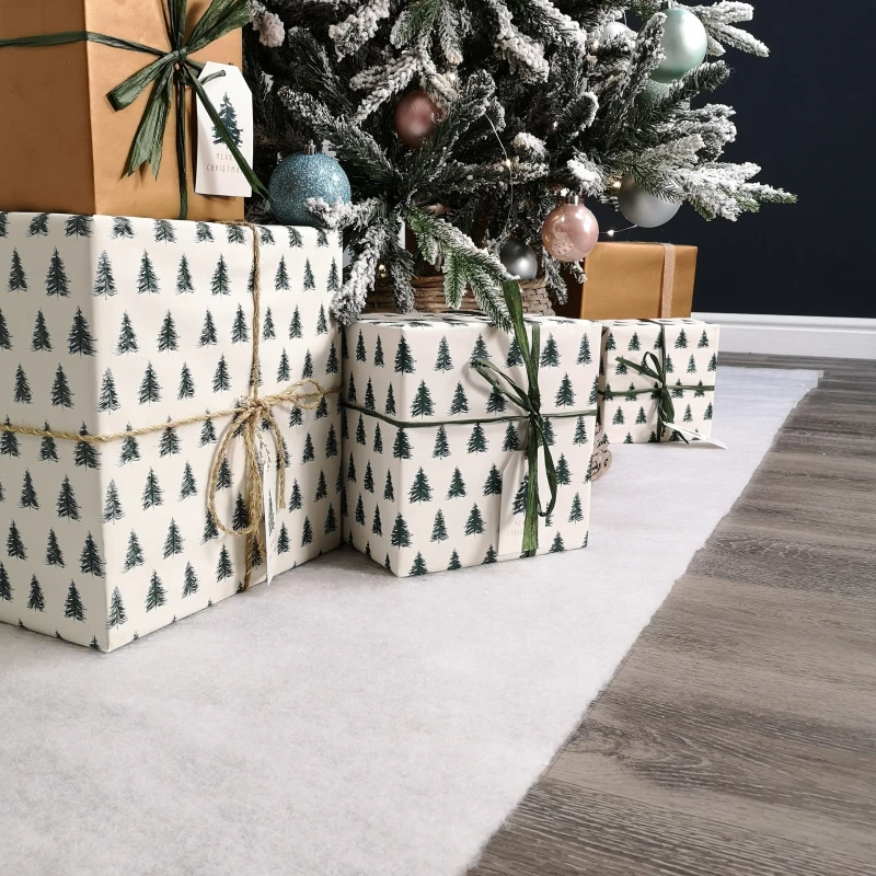 Image of 13.5m (44ft) x 90cm Soft White Artificial Fake Snow Blanket Christmas Decoration