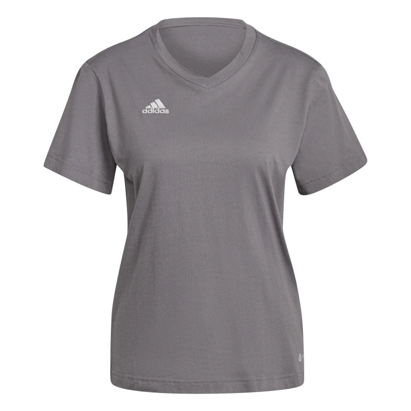 Image of adidas Womens Short Sleeve Performance Gym Top Grey Four female 14 (L)