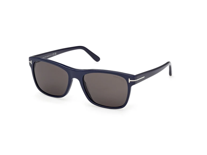 Image of TOM FORD Man TOM FORD FT0698 GIULIO 90A Sunglasses Acetate Blue Smoke Geometric Normal Blue Sunglasses Man Acetate