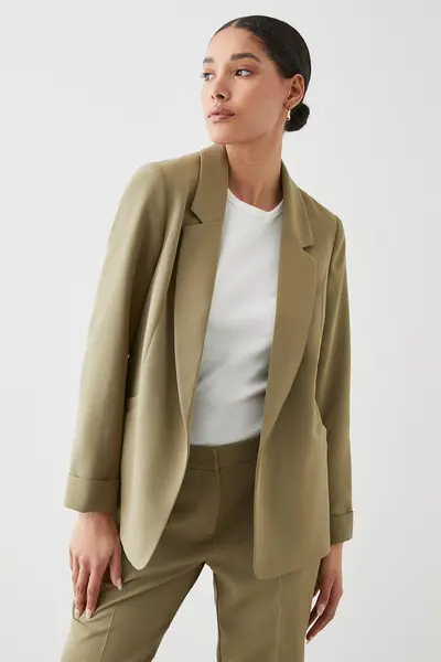 Image of Dorothy Perkins Turnback Cuff Blazer Light Khaki