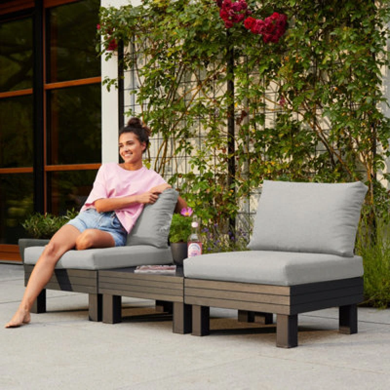 Image of Keter Elements 2 Seats + table / FR Cushions, Grey 259240