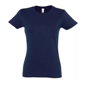 Image of SOLS Womens/Ladies Imperial Heavy Short Sleeve T-Shirt (S) (French Navy)