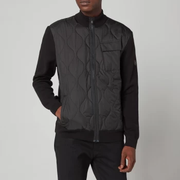 Image of Barbour International Mens Slipstream Quilt Knit Jacket - Black - M