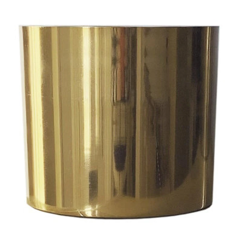 Image of Leaf Modern Metal Planter Gold 18Cm Polished Shiny Finish Golden Colour