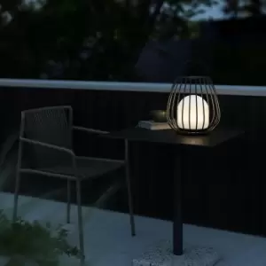 Image of Jim To-Go Outdoor Patio Terrace Metal Battery Powered Dimmable LED Light in Black (H) 30.3cm