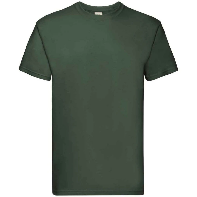 Image of Fruit Of The Loom Fruit of the Loom Men Super Premium Heather T-Shirt in Bottle Green Size: 3X-Large Bottle Green XXXL Male 5063527397560