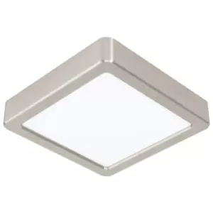 Image of Wall / Ceiling Light Satin Nickel 160mm Sqaure Surface Mounted 10.5W LED 3000K