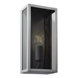 Image of Zink CUBA Outdoor Box Lantern with Mesh Insert Silver and Black