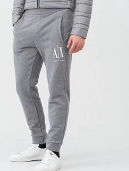 Image of Armani Exchange AX Icon Logo Jogging Pants Grey Marl Size 2XL Men