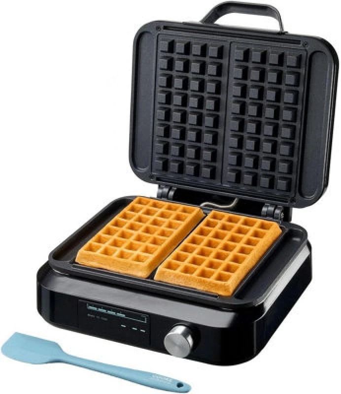Image of Cooks Professional Digital Dual Waffle Maker Iron Machine with Non-Stick Plates & Spatula in Black Unisex