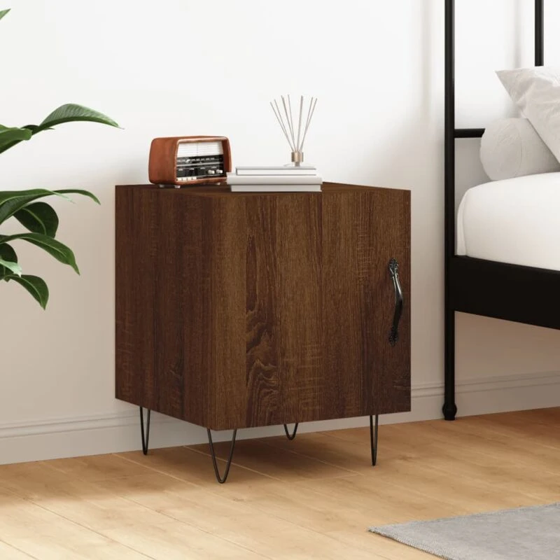 Image of VIDAXL Bedside Cabinet Brown Oak 40x40x50cm Engineered Wood Vidaxl 8720845911416