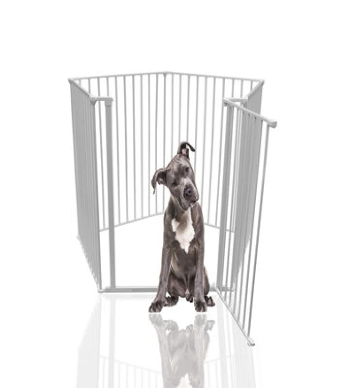 Image of Bettacare Extra Tall Pet Pen, Pentagon, White, 105Cm High, 5 Panels, 1X72Cm Door Panel And 4X72Cm Side Panels, Dog Pen For Pets