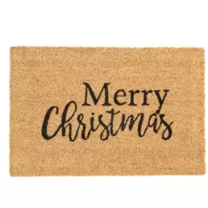 Image of Christmas Coir Door Mat - 60 x 40cm - Merry Christmas - Nicola Spring